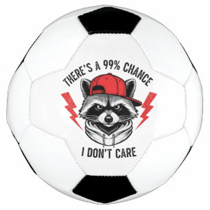 Grappige wasbeer Er is een kans van 99% dat ik dat Voetbal