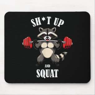 Grappige Wasbeer Fitness Squat Workout Gewichtheff Muismat