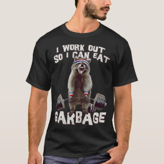 Grappige wasbeer gymzaal Ik trainen zodat ik vuiln T-shirt