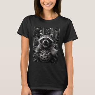 Grappige Wasbeer Halloween Selfie Snoep Trick or T T-shirt