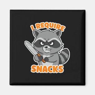Grappige wasbeer ik heb snacks Halloween Humor aut Magneet
