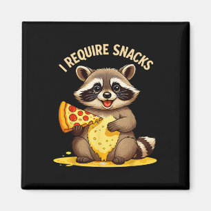 Grappige wasbeer, ik heb snacks nodig magneet
