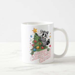 Grappige Wasbeer Kerstmis Trash Panda Xmas Koffiemok
