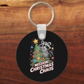 Grappige Wasbeer Kerstmis Trash Panda Xmas Sleutelhanger (Voorkant)