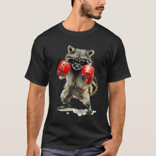 Grappige wasbeer kostuum sport bokshandschoenen li t-shirt
