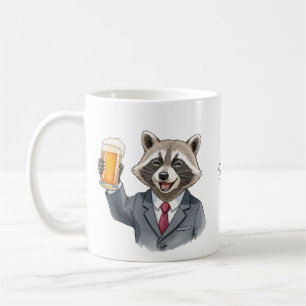 Grappige Wasbeer met Beer Gepersonaliseerd met naa Koffiemok