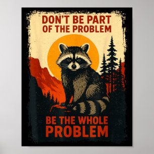 Grappige Wasbeer Natuur Wilde Dieren Buiten Grafis Poster
