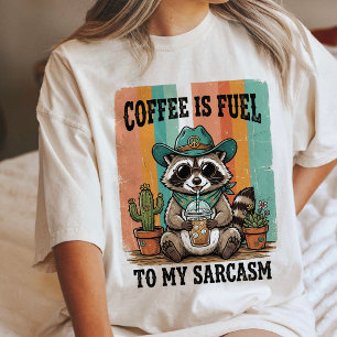 Grappige Wasbeer Sarcasme Koffie Liefhebber Vintag Tri-Blend Shirt