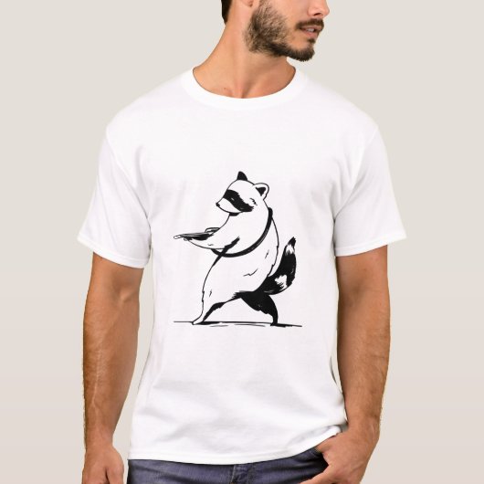Grappige Wasbeer Schutter T-shirt (Voorkant)
