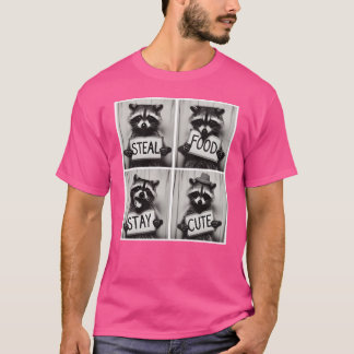 Grappige wasbeer steelt voedsel blijft schattig vr t-shirt