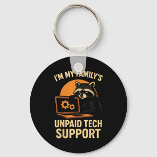 Grappige Wasbeer Tech Fan Grafik T-shirt Computer Sleutelhanger