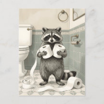 Grappige Wasbeer Toiletpapier Dief Badkamer Humor