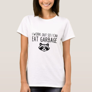 Grappige Wasbeer Workout Slogan T-shirt