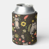 Grappige wasberen illustratiepatroon blikjeskoeler (Blikje Voorkant)