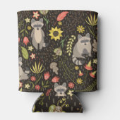 Grappige wasberen illustratiepatroon blikjeskoeler (Achterkant)