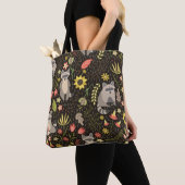 Grappige wasberen  illustratiepatroon draagtas (Dichtbij)