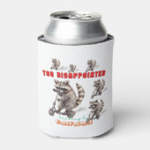 Grappige wasberen scooter, te teleurgesteld blikjeskoeler (Blikje Voorkant)