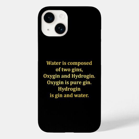 Grappige water- en gin-grap Case-Mate iPhone case (Achterkant)
