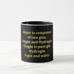 Grappige water- en gin-grap mok