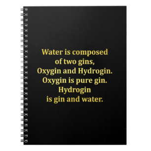 Grappige water- en gin-grap notitieboek