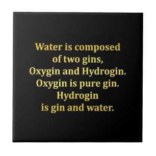 Grappige water- en gin-grap tegeltje