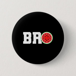 Grappige Watermeloen Bro Schattige Zomer Vakantie Ronde Button 5,7 Cm