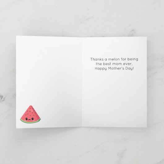 Grappige Watermeloen Moederdag Kaart (Binnen)