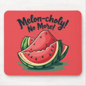 Grappige Watermeloen Pun "Melon-choly No More" Muismat (Voorkant)