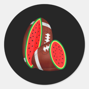 Grappige watermeloen voetbal bal tropische meloen ronde sticker