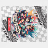 Grappige Waterverf Boy Racing Formula 1 deken (Voorkant (Horizontaal))