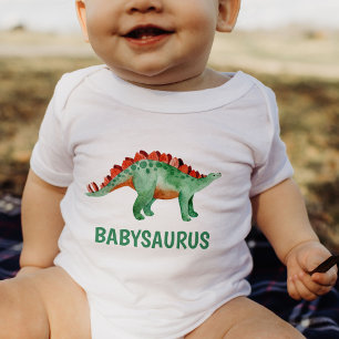 Grappige waterverf dinosaurus gepersonaliseerd romper
