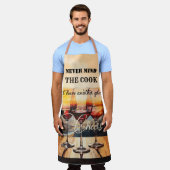 Grappige Waterverf Happy Wine Lover Schort (Gedragen)