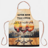 Grappige Waterverf Happy Wine Lover Schort (Voorkant)