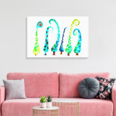 Grappige waterverf kerstbomen canvas afdruk (Insitu (Woonkamer))