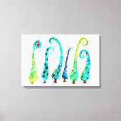 Grappige waterverf kerstbomen canvas afdruk (Voorkant)