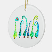Grappige waterverf kerstbomen keramisch ornament (Links)