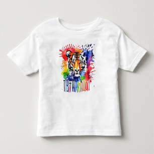Grappige waterverf kleurrijke tijger kinder shirts