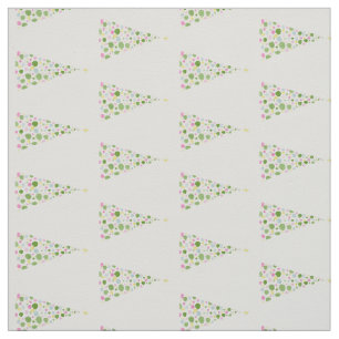 Grappige Waterverf Polka Dot kerstbomen Stof