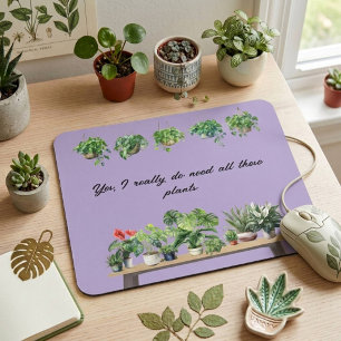 Grappige Waterverf Violet Plant Liefhebber Kamerpl Muismat