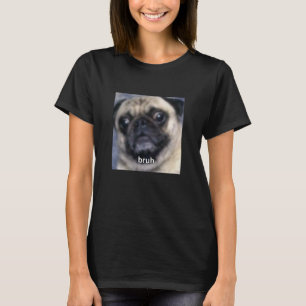 Grappige wazige meme foto van een pug hond t-shirt