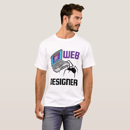 Grappige Web Designer Spin Website Ontwerp T-shirt (Voorkant volledig)