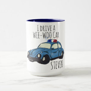 Grappige Wee-Woo Auto Cartoon Mok