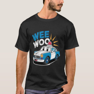 Grappige Wee Woo Politieauto Schattig T-shirt