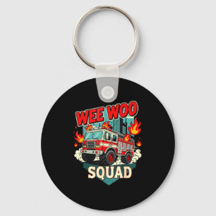 Grappige Wee Woo Squad Brandweer Brandweerman Fi Sleutelhanger
