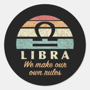 Grappige Weegschaal Zodiac Regels Ronde Sticker