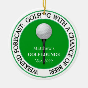 Grappige Weekend Golf Lounge / Bar Keramisch Ornament