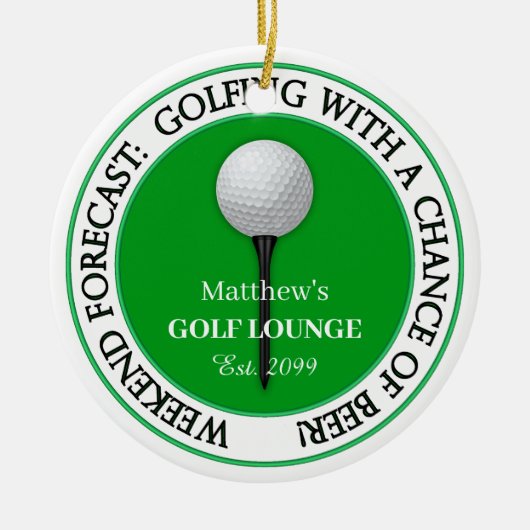 Grappige Weekend Golf Lounge / Bar Keramisch Ornament (Voorkant)