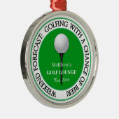 Grappige Weekend Golf Lounge / Bar Metalen Ornament (Rechts)