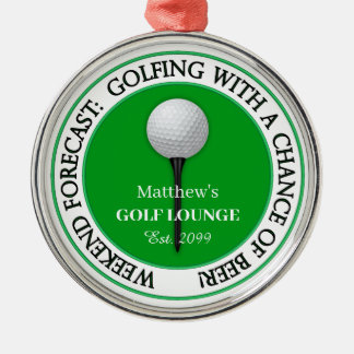 Grappige weekendgolf lounge / bar metalen ornament