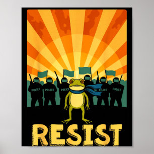 Grappige Weerstand Portland Kikker Protest  Poster